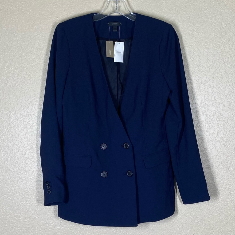 Jcrew Double Breasted Blue Blazer Jacket Career